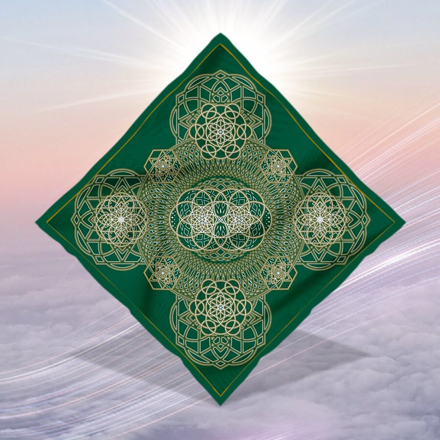 Crystal Infused Bandana - Metatron, Merkaba, Seed of Life Sacred Geometry Seed of Creation